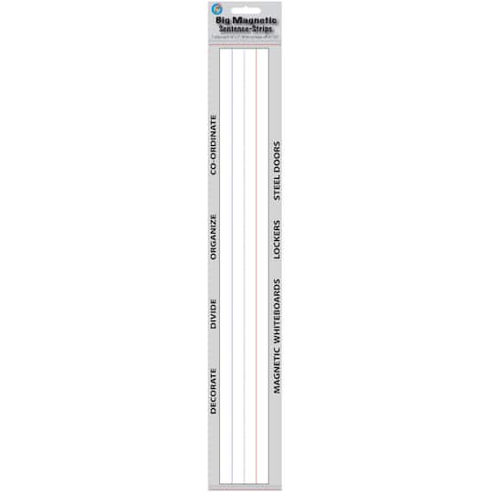 Ashley Productions 3" x 24" Snow White Big Magnetic Sentence Strips, 3 Packs of 5